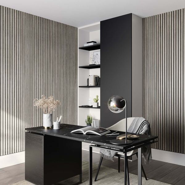 Light Grey Oak Acoustic wall panelling