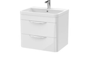 Parade Wall Hung 2 Drawer Vanity Unit with Polymarble Basin 600mm