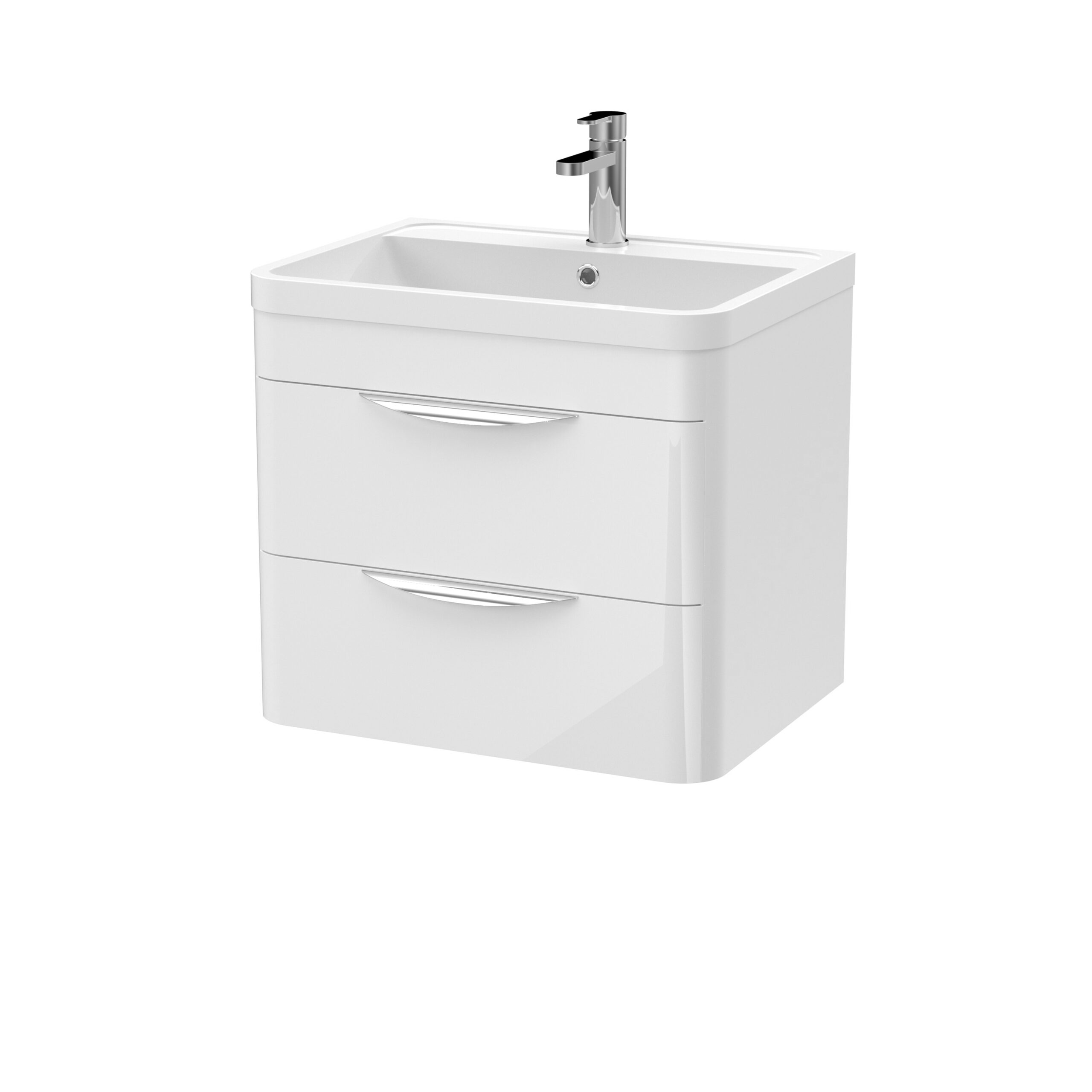 Parade Wall Hung 2 Drawer Vanity Unit with Polymarble Basin 600mm