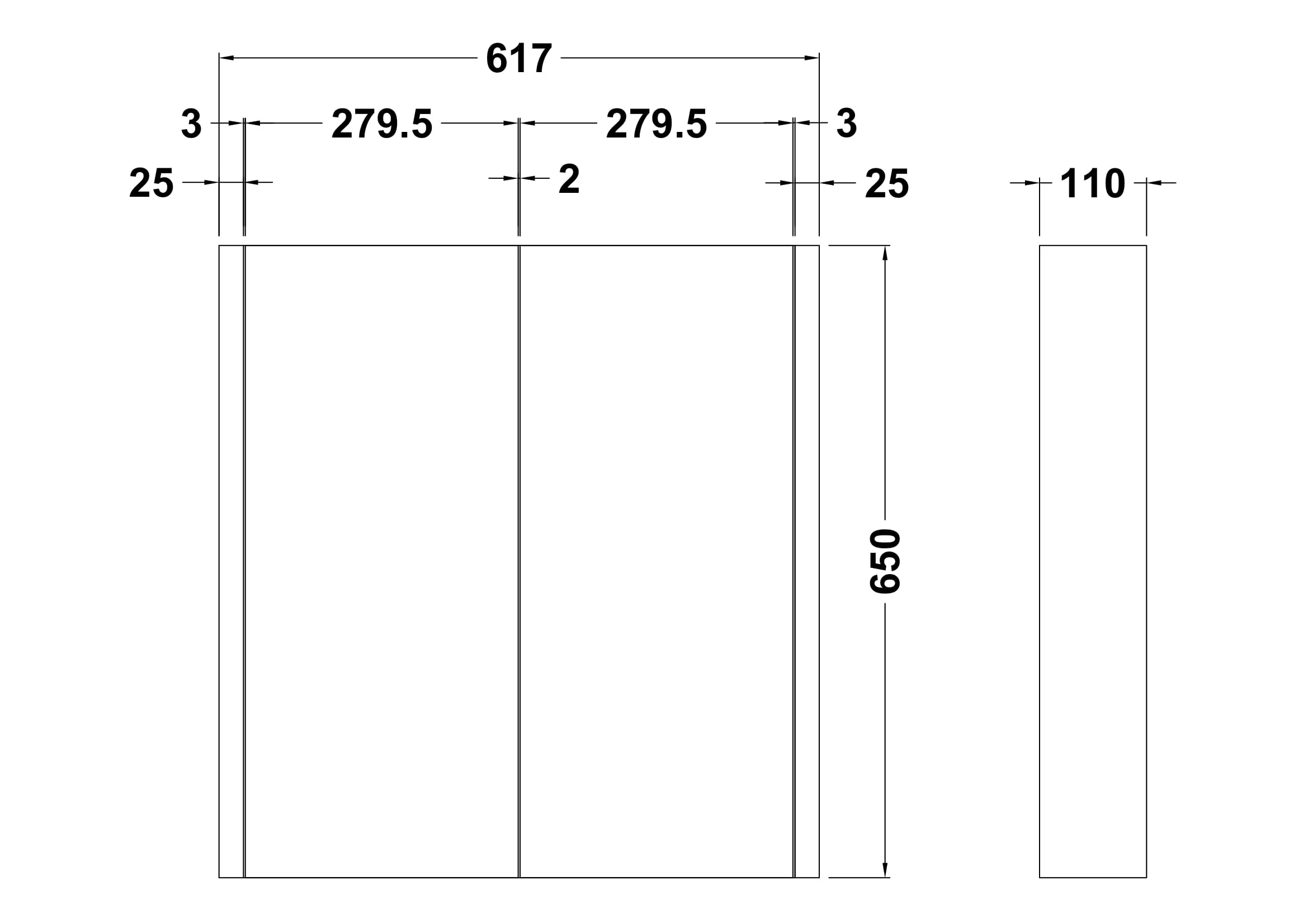 Eden Wall Hung 2 Door Mirror Cabinet 600mm - Image 2