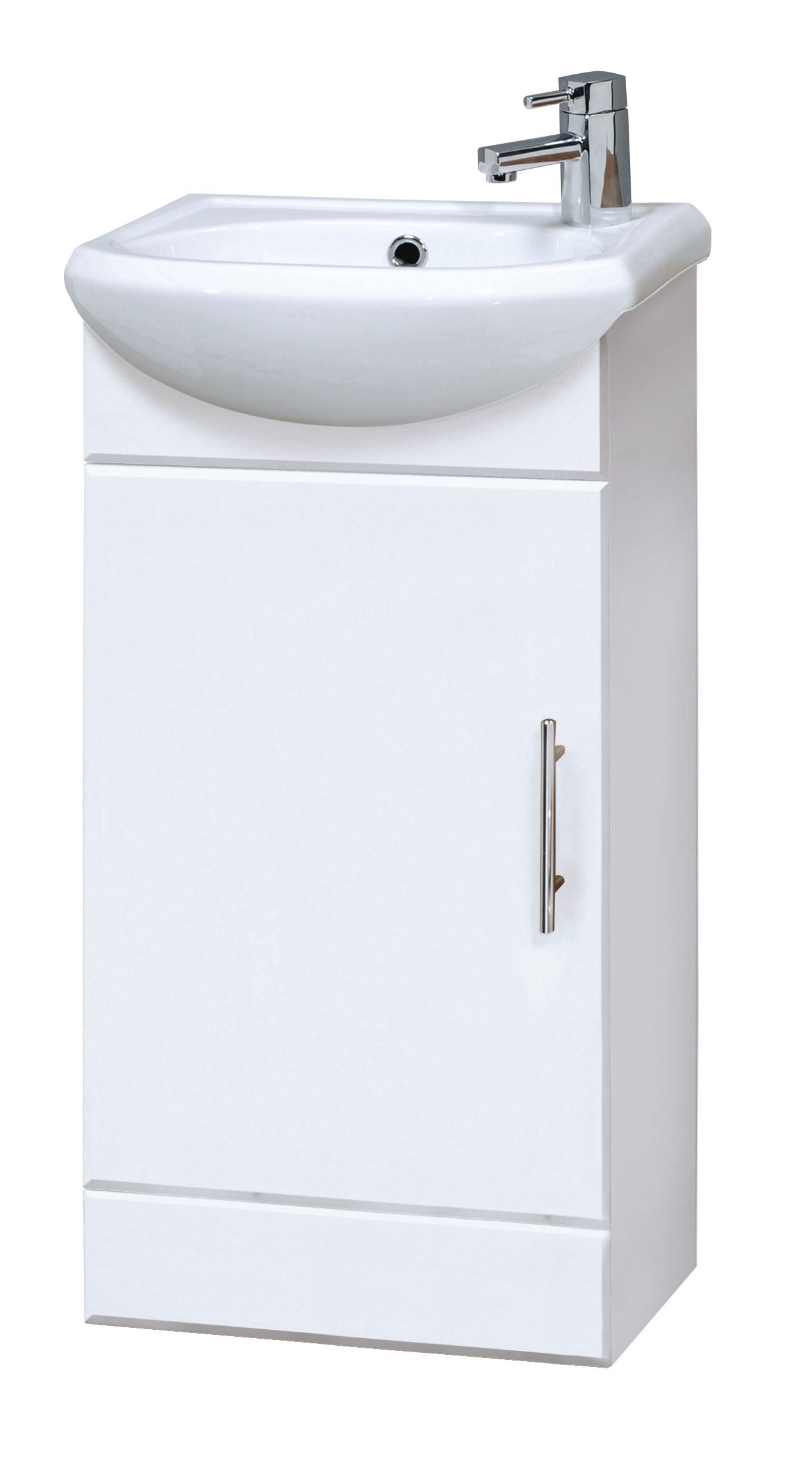 Mayford Floor Standing Single Door Cloakroom Vanity Unit with Ceramic Basin 400mm