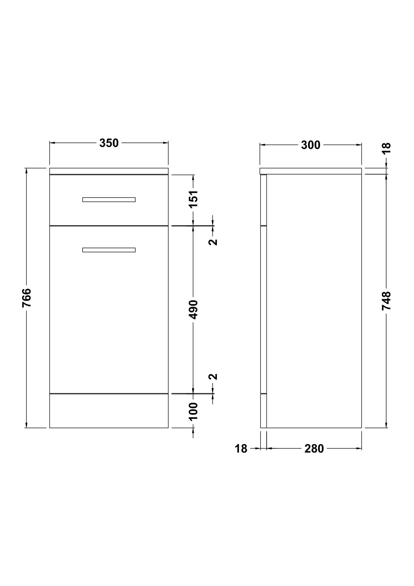 Mayford Floor Standing Slim Laundry Basket 350mm - Image 3