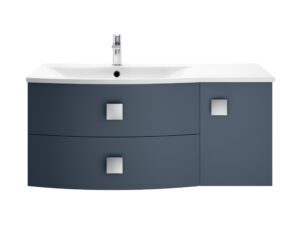 Sarenna Wall Hung Left Hand 2 Drawer 1 Door Vanity Unit with Polymarble Basin 1000mm