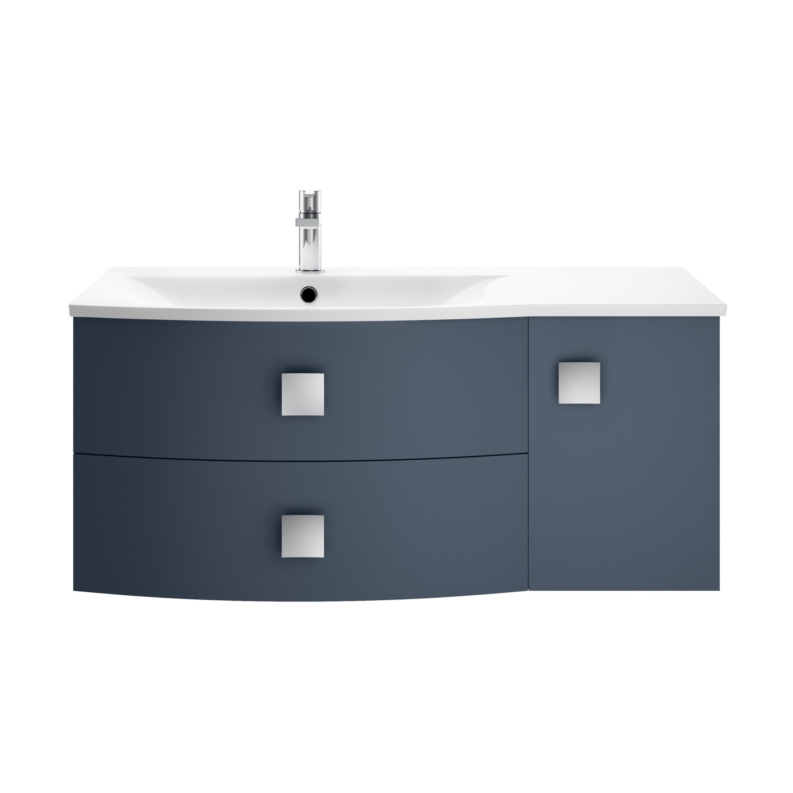 Sarenna Wall Hung Left Hand 2 Drawer 1 Door Vanity Unit with Polymarble Basin 1000mm