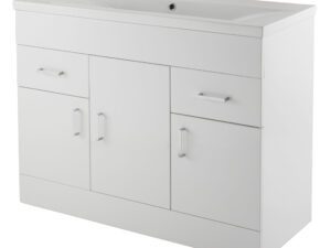 Eden Floor Standing 3 Door 2 Drawer Vanity Unit with Mid-Edge Basin 1000mm