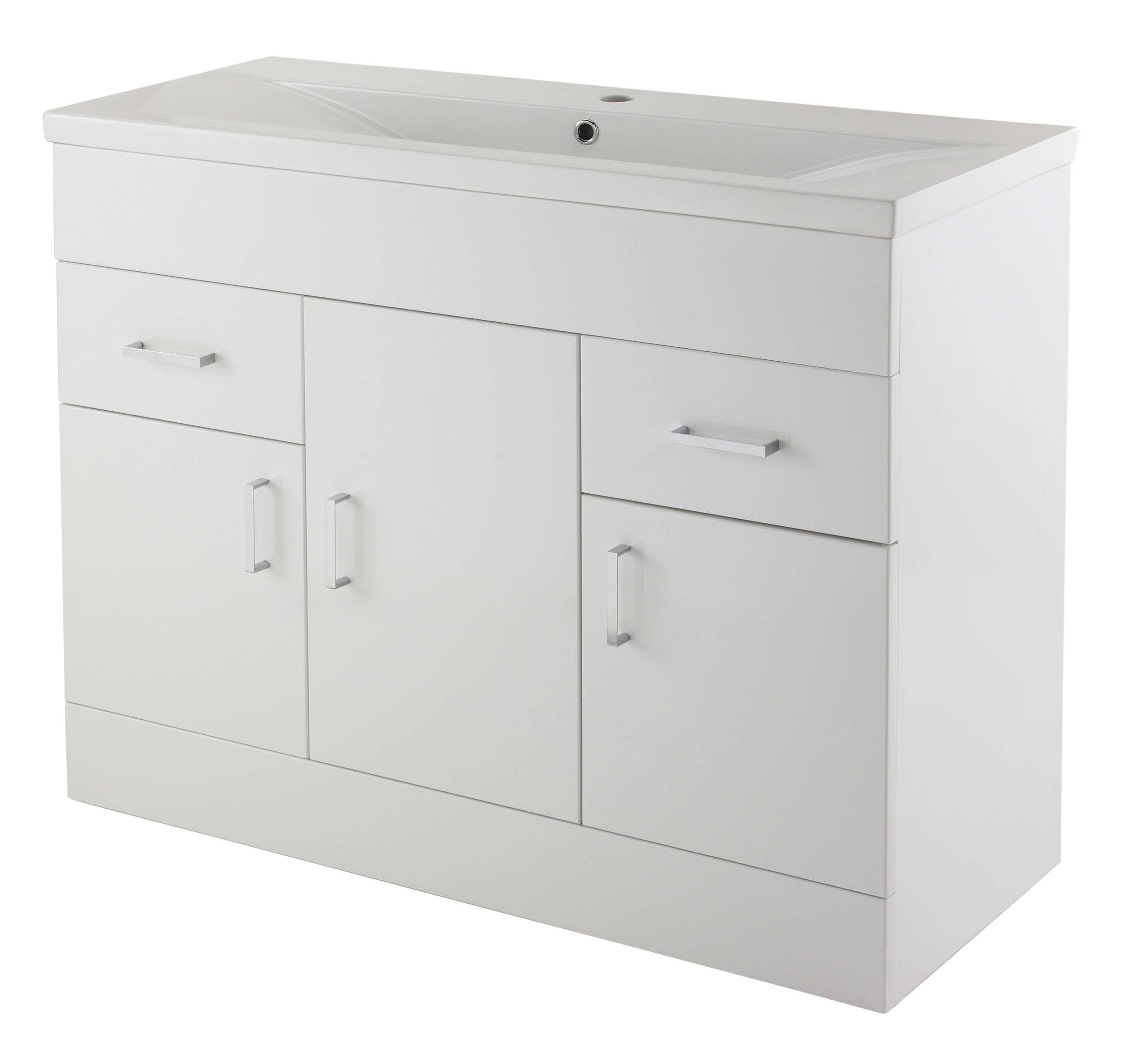 Eden Floor Standing 3 Door 2 Drawer Vanity Unit with Mid-Edge Basin 1000mm