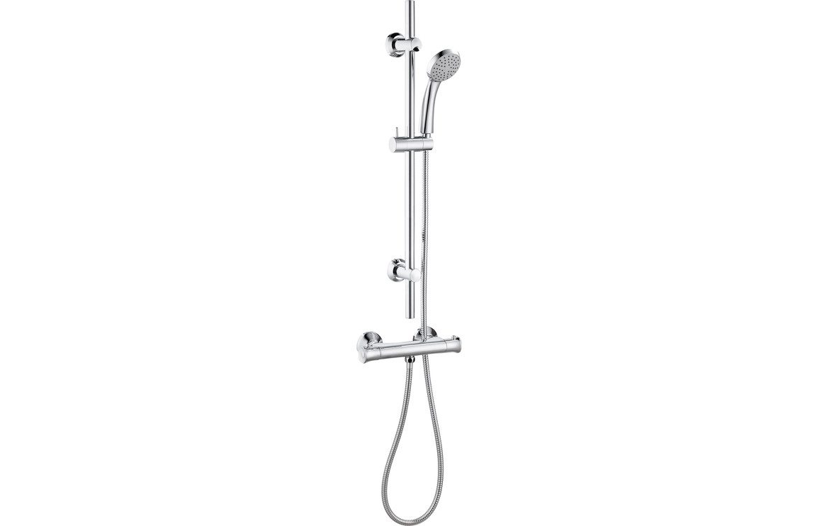 Pluto Thermostatic Bar Mixer Shower - Chrome