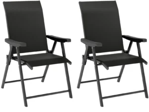 Set of Two Folding Outdoor Chairs - Black