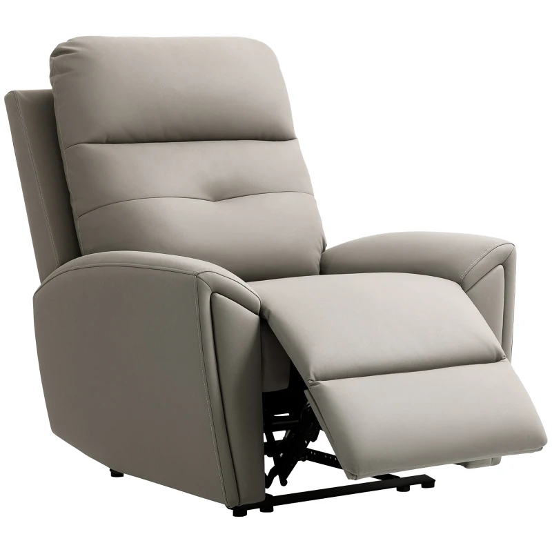 Recliner Armchair, Manual Reclining Chair with Adjustable Leg Rest and Reclining Functions, Modern Microfibre Overstuffed Lounge Seating for Living Room, Bedroom, Grey