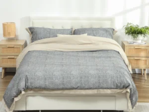 Double Ottoman Bed Frame, with Front Drawer - Cream