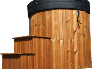 Solo Ice Bath Grey Shell - Light Oak (With Matching Steps)