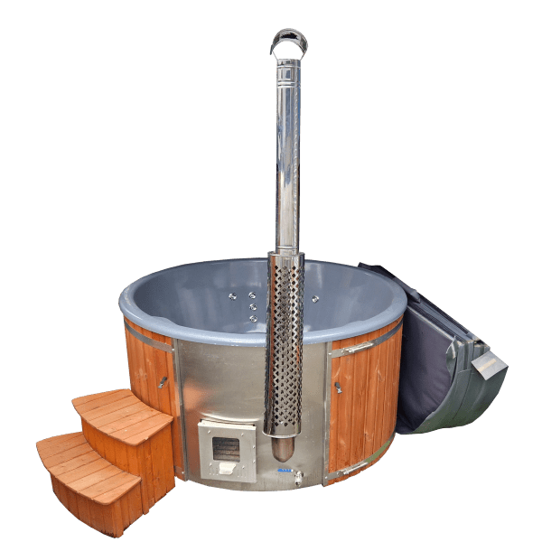 Equinox Hot Tub FULL Deluxe Wood Fire Kit Spa Grey / Wood (14 -21 Days Order Time) (Light Oak) 13amp