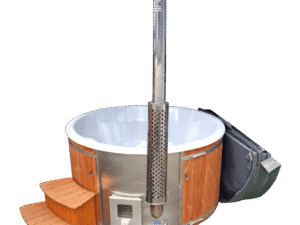 Equinox Hot Tub Elite Wood Fire Spa White / Wood off grid NO ELECTRICS