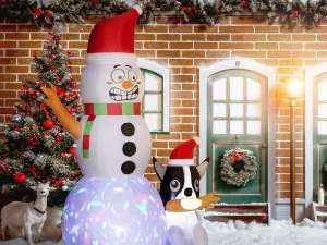 6.2ft Inflatable Santa with Dog Decoration