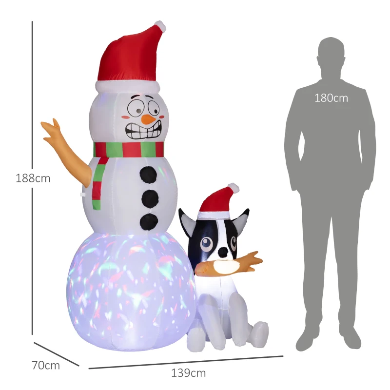 6.2ft Inflatable Santa with Dog Decoration - Image 2