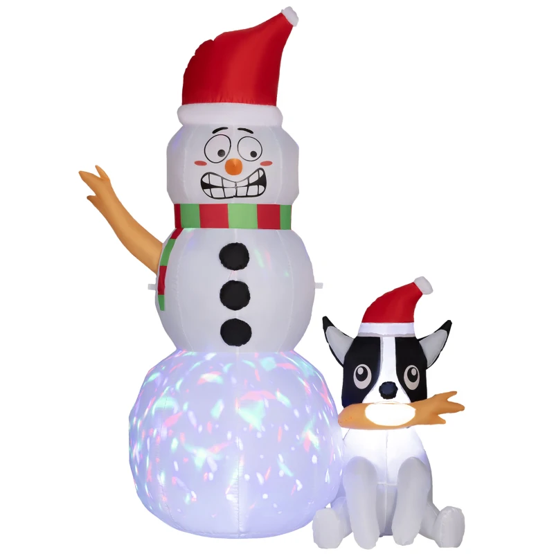 6.2ft Inflatable Santa with Dog Decoration - Image 4