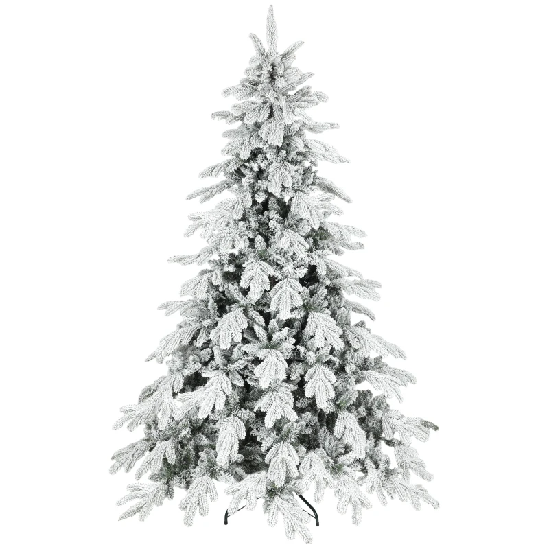 7ft Super Flocked Christmas Tree - Green/White