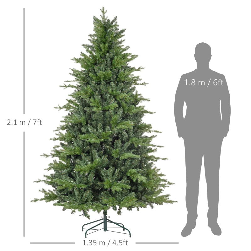 7ft Bare Artificial Christmas Tree, with 2445 Tips - Green - Image 4
