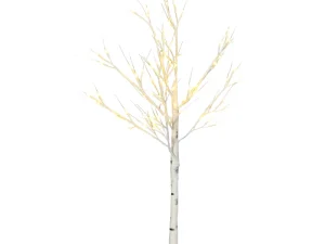 4ft Artificial White Birch Tree Light with Warm White Pre-Lit LED Light for Indoor and Covered Outdoor Use