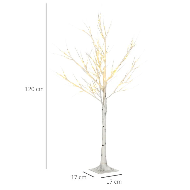 4ft Artificial White Birch Tree Light with Warm White Pre-Lit LED Light for Indoor and Covered Outdoor Use - Image 2