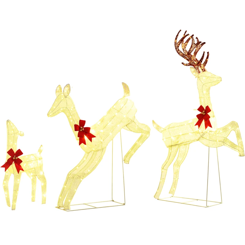 Three-Piece LED Light Reindeer Christmas Decoration - Image 2