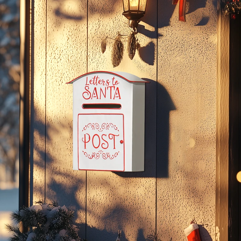 Christmas Letter Postbox - White/Red